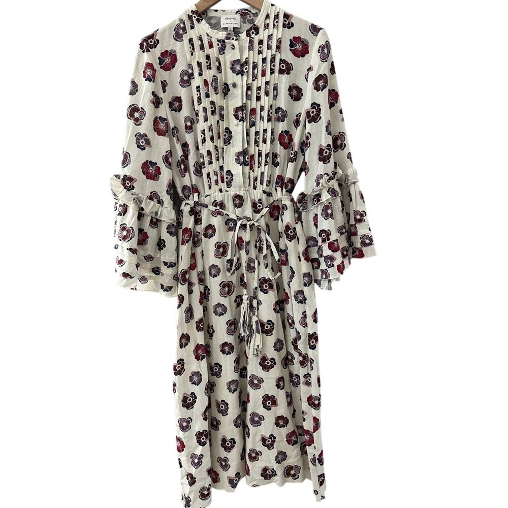 Madewell x Karen Walker Fantasia Floral Pleated Midi Dress Size 4 - Picture 6 of 11